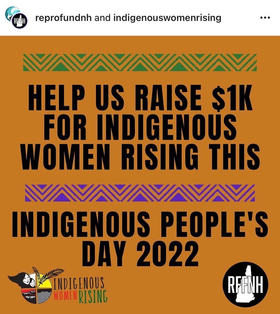 Today is Indigenous People&rsquo;s Day. @indigenouswomenrising is an abortion rights and advocacy group for Native American people needing access to abortion, reproductive healthcare, funding, doula training, and much more.
Today, their fundraising 